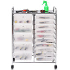 15-drawer Utility Organizer Rolling Cart with Wheels