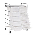 15-drawer Utility Organizer Rolling Cart with Wheels