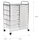 15-drawer Utility Organizer Rolling Cart with Wheels