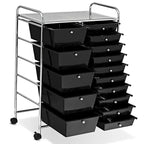 15-drawer Utility Organizer Rolling Cart with Wheels