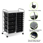 15-drawer Utility Organizer Rolling Cart with Wheels