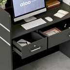 Table de réception à 3 tiroirs, bureau d'accueil, bureau d'ordinateur, bureau de travail