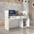 Table de réception à 3 tiroirs, bureau d'accueil, bureau d'ordinateur, bureau de travail