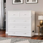 Northfield Twin XL Murphy Bed Chest with Mattress in White
