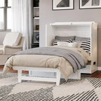 Northfield Twin XL Murphy Bed Chest with Mattress in White
