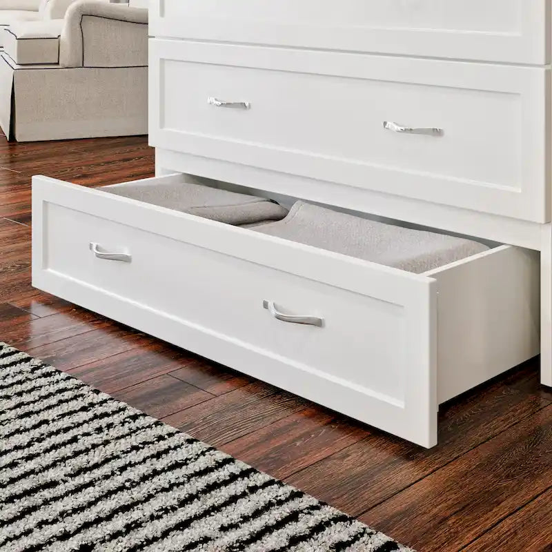 Northfield Twin XL Murphy Bed Chest with Mattress in White