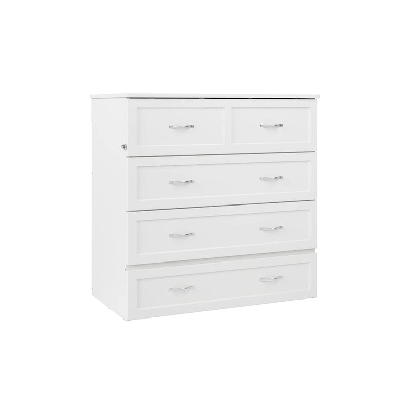 Northfield Twin XL Murphy Bed Chest with Mattress in White