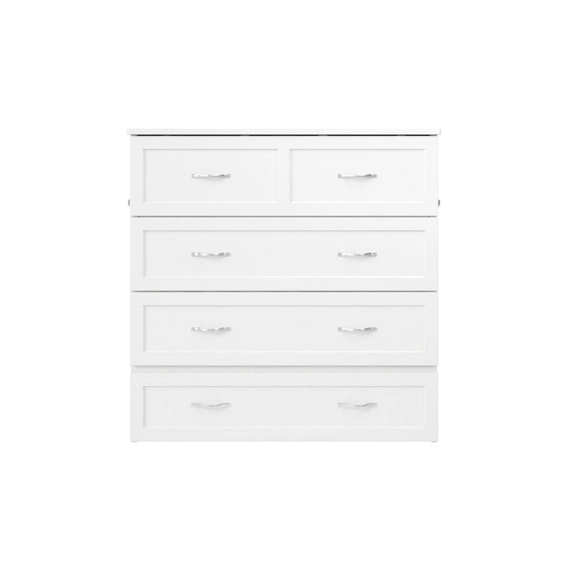 Northfield Twin XL Murphy Bed Chest with Mattress in White