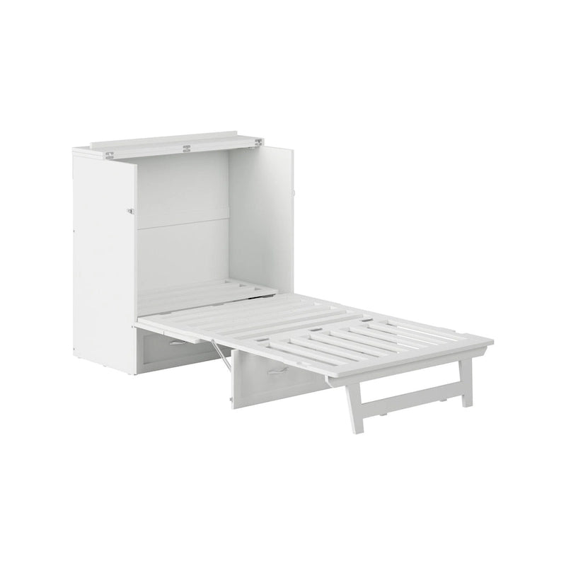 Northfield Twin XL Murphy Bed Chest with Mattress in White