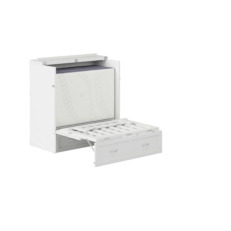 Northfield Twin XL Murphy Bed Chest with Mattress in White