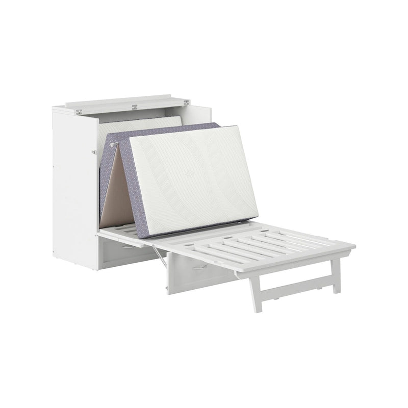 Northfield Twin XL Murphy Bed Chest with Mattress in White
