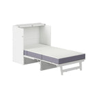 Northfield Twin XL Murphy Bed Chest with Mattress in White