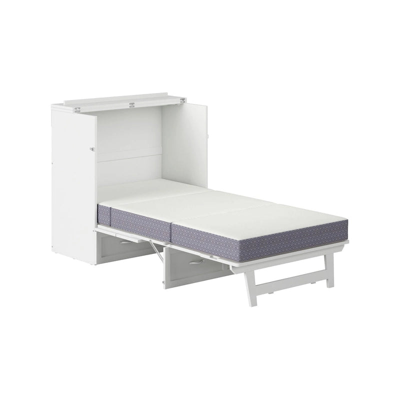 Northfield Twin XL Murphy Bed Chest with Mattress in White