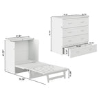 Northfield Twin XL Murphy Bed Chest with Mattress in White