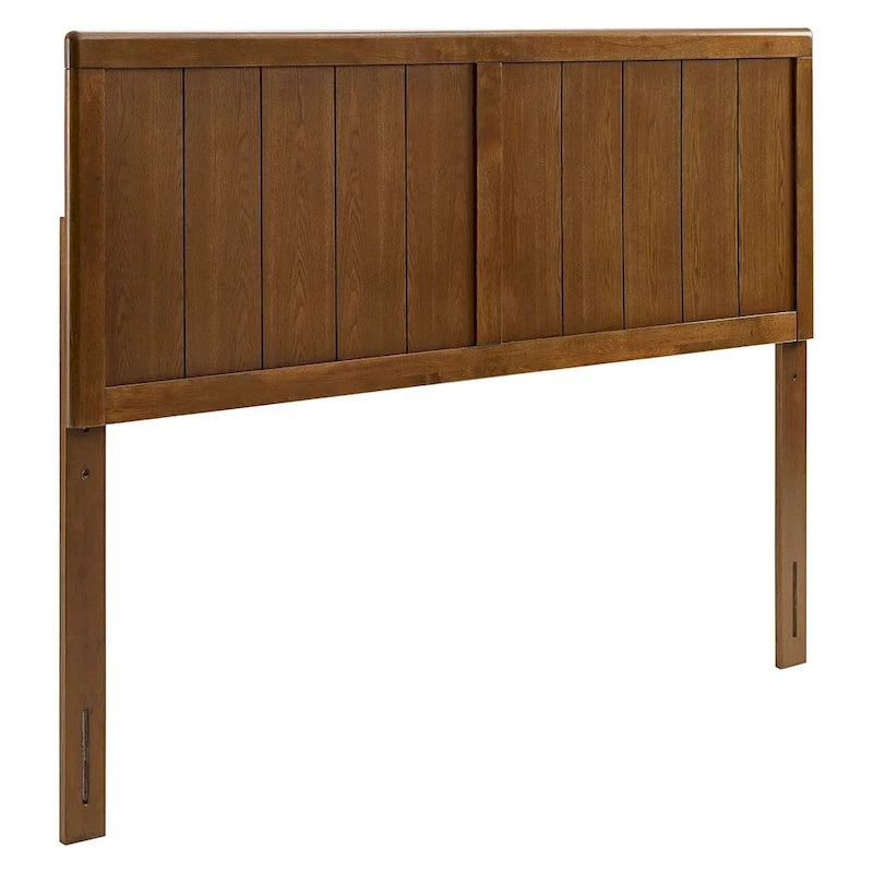 Widman Country Style King Size Walnut Wooden Headboard