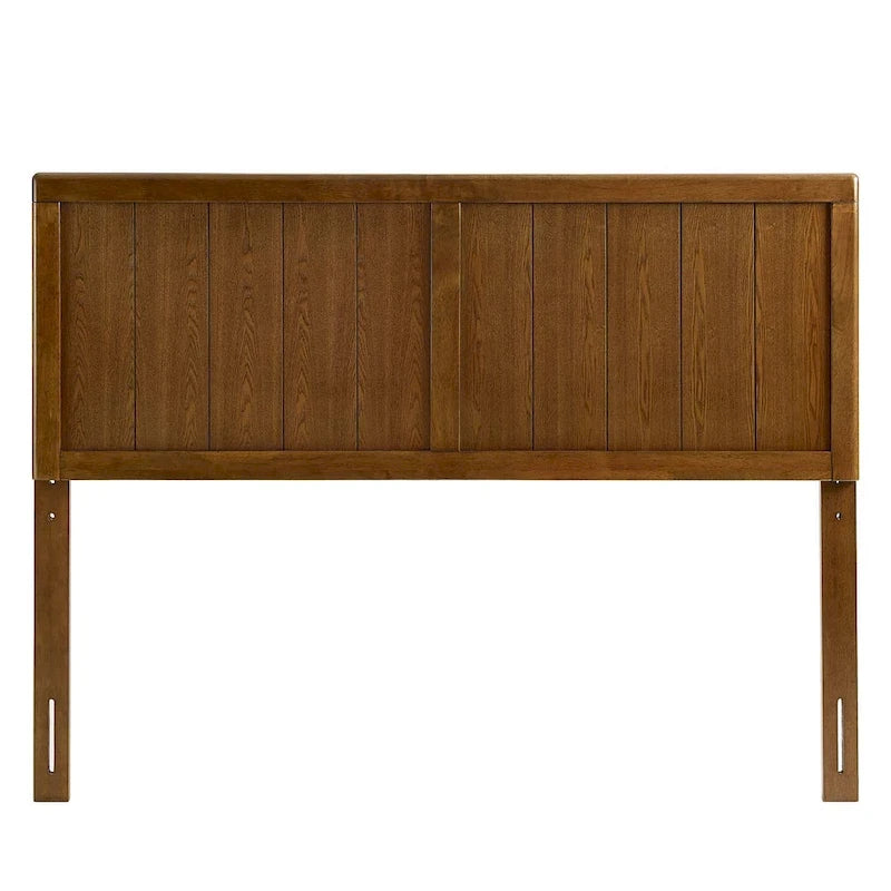 Widman Country Style King Size Walnut Wooden Headboard