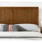 Widman Country Style King Size Walnut Wooden Headboard