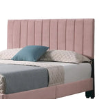 Lit plateforme rose capitonné de style moderne du milieu du siècle
