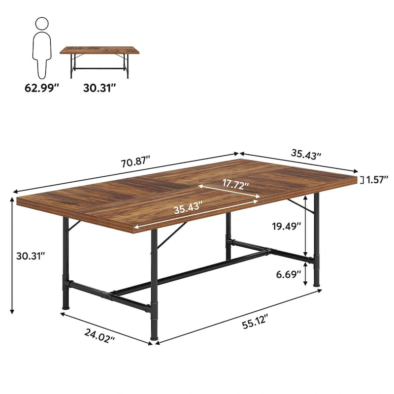 Rectangle Meeting Seminar Table for Conference Room, 70.8 W x 35.4 D