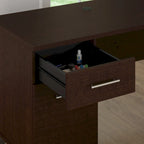 Bureau de 72 po de large avec huche et bibliothèque à 5 étagères Somerset, gris cendré