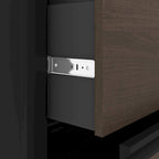 Bestar Connexion 72W L-Shaped Desk with Hutch and Pedestal