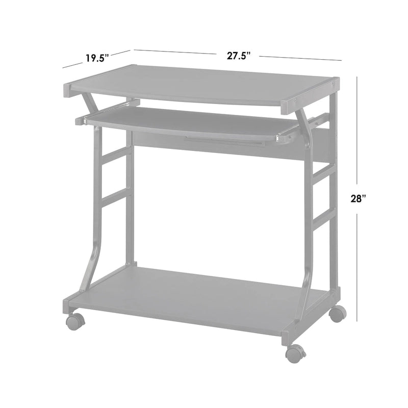 Porch & Den Florica Rolling Computer Desk Cart