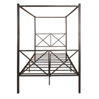 Metal Canopy Bed Frame Platform with X Shaped