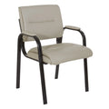 Guest Chair in Faux Leather and Black Finish Frame