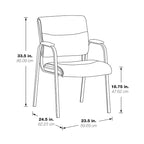 Guest Chair in Faux Leather and Black Finish Frame