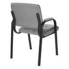 Guest Chair in Faux Leather and Black Finish Frame