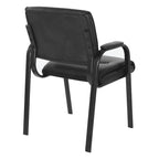 Guest Chair in Faux Leather and Black Finish Frame