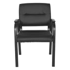 Guest Chair in Faux Leather and Black Finish Frame