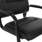 Guest Chair in Faux Leather and Black Finish Frame