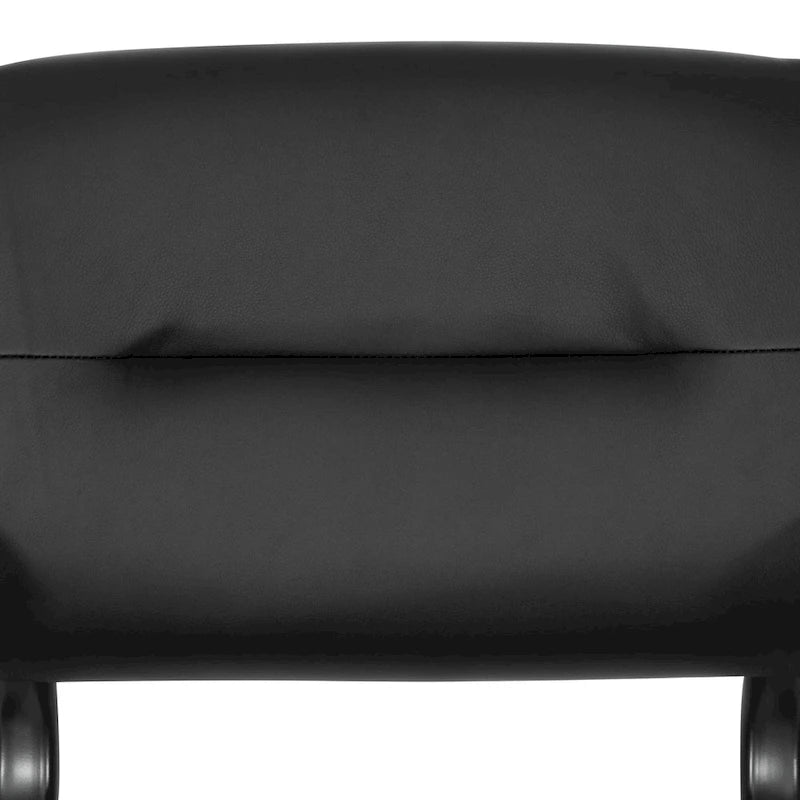 Guest Chair in Faux Leather and Black Finish Frame