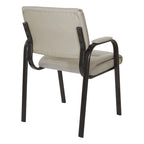 Guest Chair in Faux Leather and Black Finish Frame