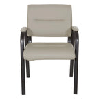 Guest Chair in Faux Leather and Black Finish Frame