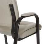 Guest Chair in Faux Leather and Black Finish Frame