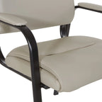 Guest Chair in Faux Leather and Black Finish Frame