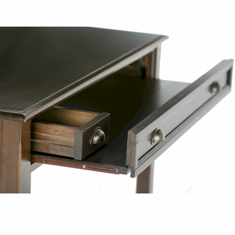 WYNDENHALL Portland SOLID WOOD Transitional 42 inch Wide Writing Office Desk in Mahogany Brown