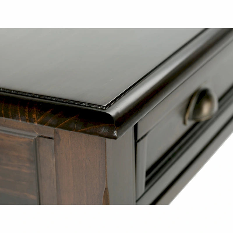 WYNDENHALL Portland SOLID WOOD Transitional 42 inch Wide Writing Office Desk in Mahogany Brown