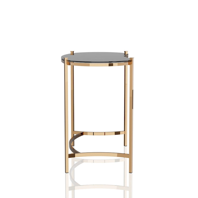 Allade Modern Gold 44-inch Glass Computer Desk by Furniture of America
