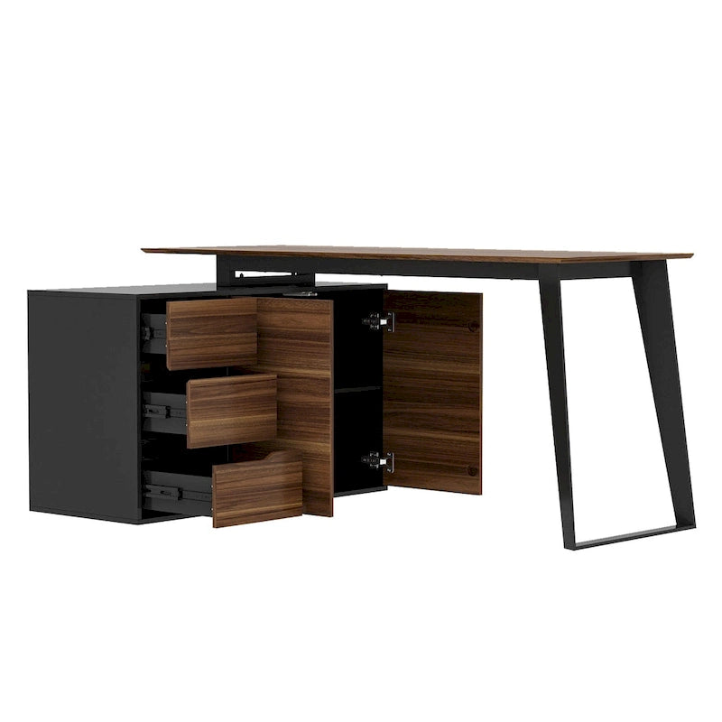 54.3 Kerrogee Office Computer Desk Corner Desk Reversible Cabinet