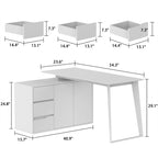 54.3 Kerrogee Office Computer Desk Corner Desk Reversible Cabinet