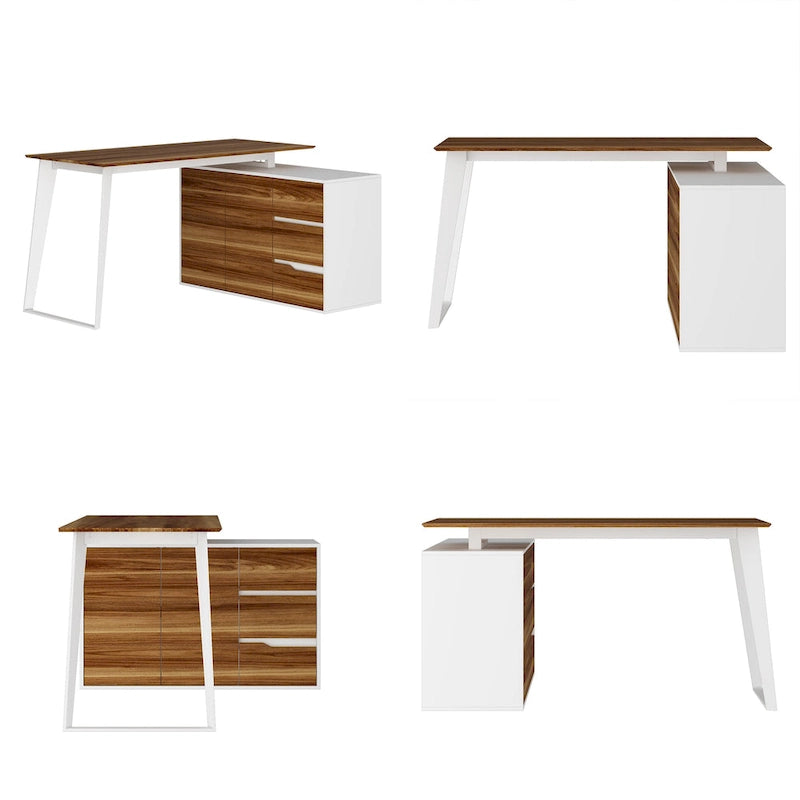 54.3 Kerrogee Office Computer Desk Corner Desk Reversible Cabinet