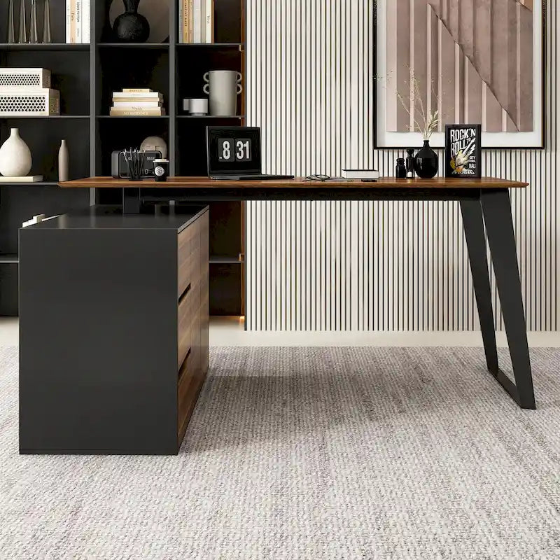 54.3 Kerrogee Office Computer Desk Corner Desk Reversible Cabinet