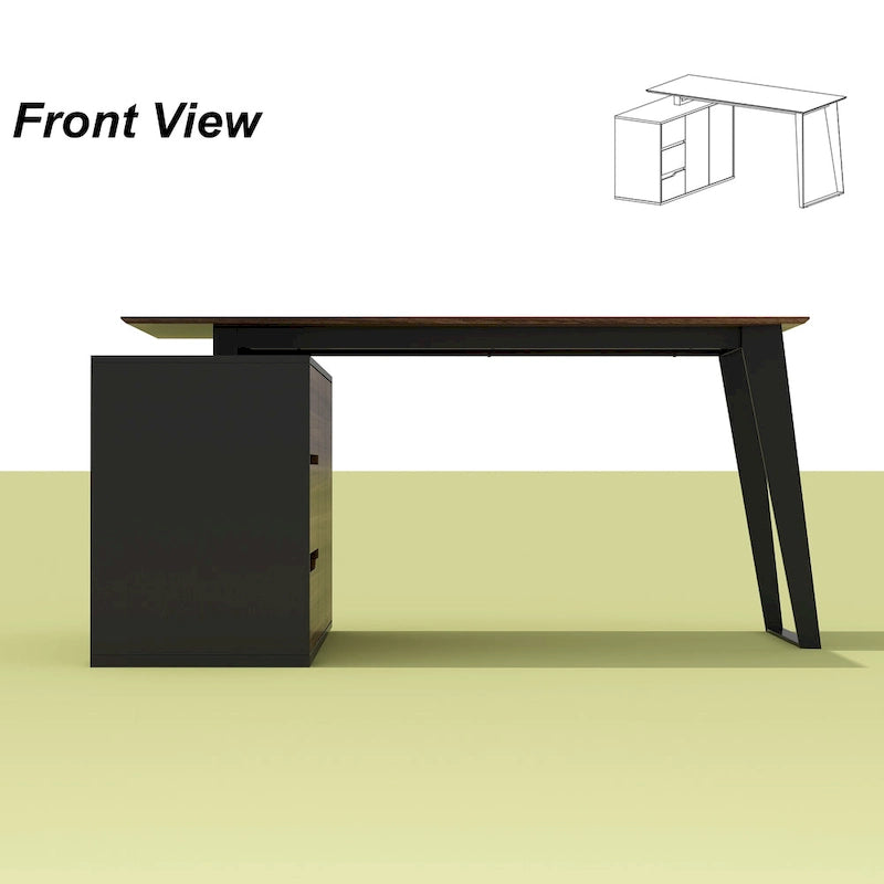 54.3 Kerrogee Office Computer Desk Corner Desk Reversible Cabinet