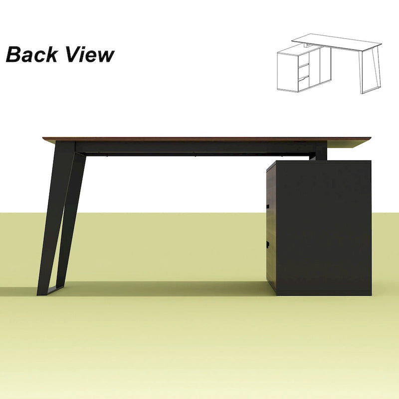 54.3 Kerrogee Office Computer Desk Corner Desk Reversible Cabinet