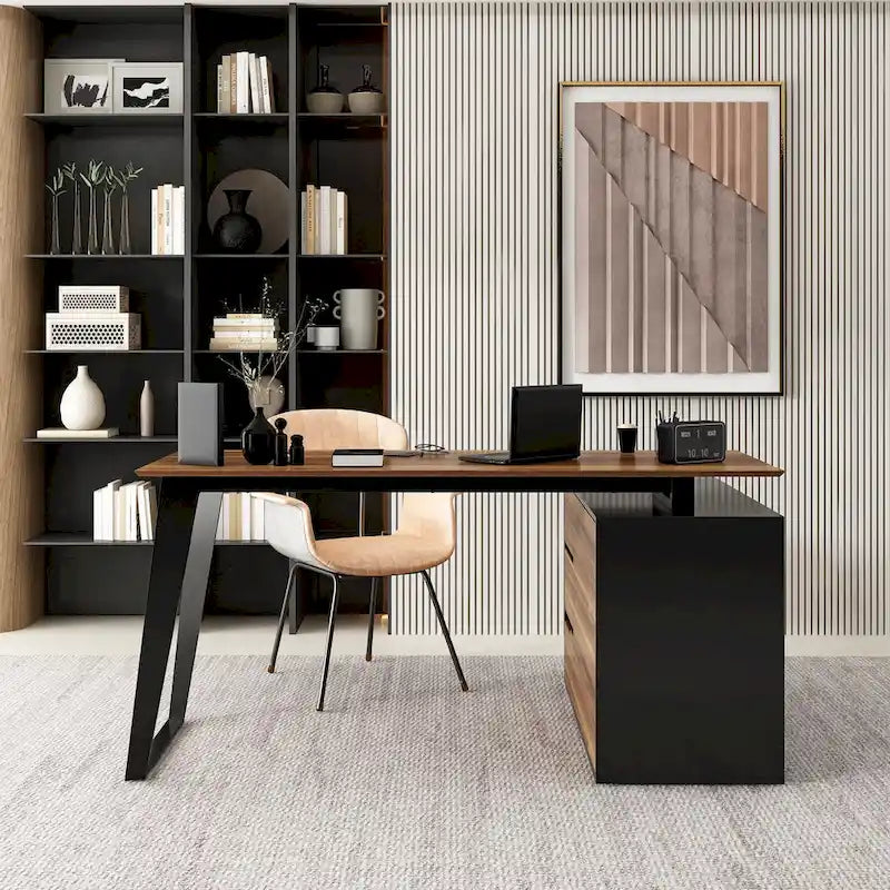 54.3 Kerrogee Office Computer Desk Corner Desk Reversible Cabinet