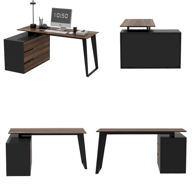 54.3 Kerrogee Office Computer Desk Corner Desk Reversible Cabinet