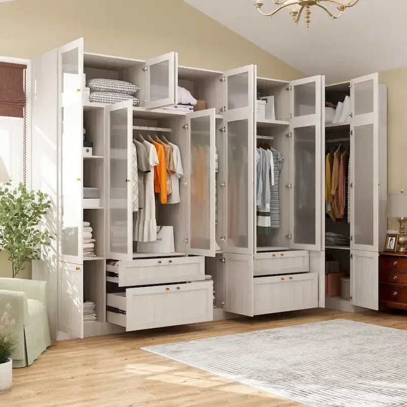 Armoire modulaire élégante gris clair